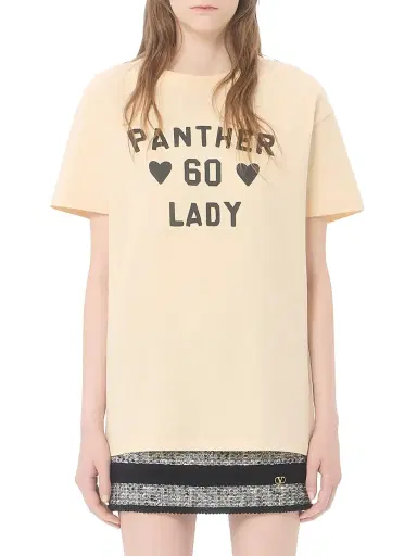 Valentino Garavani Women's Cotton Jersey T-Shirt with Panther Lady Print - Birch Black | Thumbnail 3 Valentino Garavani Women's Cotton Jersey T-Shirt with Panther Lady Print - Birch Black | Thumbnail 3
