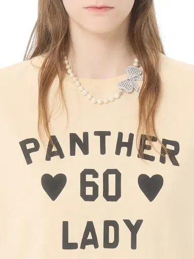 Valentino Garavani Women's Cotton Jersey T-Shirt with Panther Lady Print - Birch Black | Thumbnail 6 Valentino Garavani Women's Cotton Jersey T-Shirt with Panther Lady Print - Birch Black | Thumbnail 6