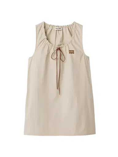 Miu Miu Women's Panama Cotton Dress - Beige Khaki | Thumbnail 1 Miu Miu Women's Panama Cotton Dress - Beige Khaki | Thumbnail 1