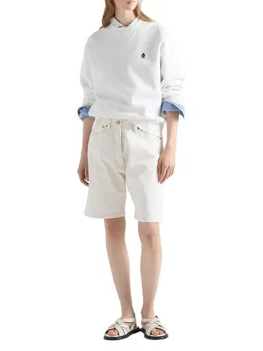 Prada Women's Crew-Neck Cotton Sweatshirt - White | Thumbnail 2 Prada Women's Crew-Neck Cotton Sweatshirt - White | Thumbnail 2