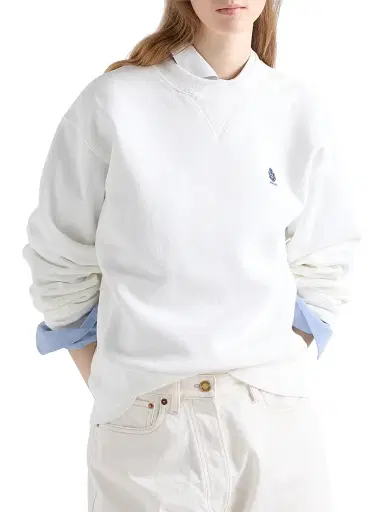 Prada Women's Crew-Neck Cotton Sweatshirt - White | Thumbnail 3 Prada Women's Crew-Neck Cotton Sweatshirt - White | Thumbnail 3