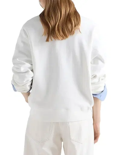 Prada Women's Crew-Neck Cotton Sweatshirt - White | Thumbnail 4 Prada Women's Crew-Neck Cotton Sweatshirt - White | Thumbnail 4