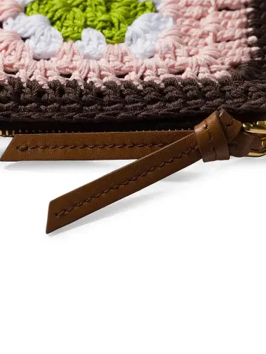 Miu Miu Women's Crochet Zipper Pouch - Brown | Thumbnail 3 Miu Miu Women's Crochet Zipper Pouch - Brown | Thumbnail 3