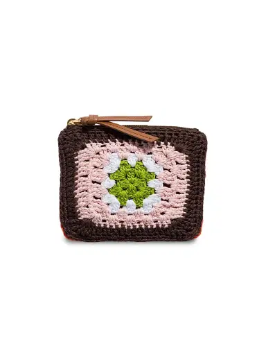 Miu Miu Women's Crochet Zipper Pouch - Brown | Thumbnail 1 Miu Miu Women's Crochet Zipper Pouch - Brown | Thumbnail 1