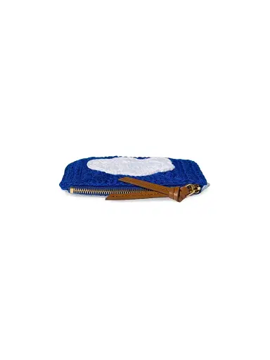 Miu Miu Women's Crochet Zipper Pouch - Blue | Thumbnail 3 Miu Miu Women's Crochet Zipper Pouch - Blue | Thumbnail 3
