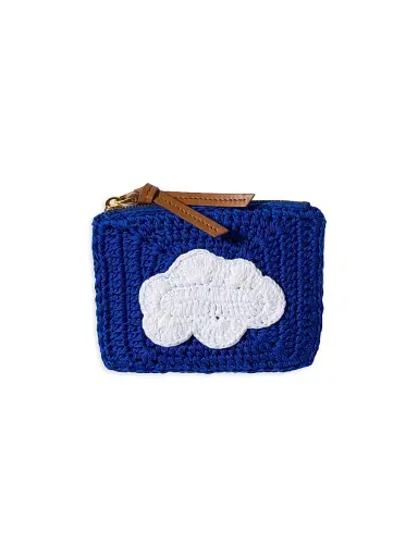 Miu Miu Women's Crochet Zipper Pouch - Blue | Thumbnail 1 Miu Miu Women's Crochet Zipper Pouch - Blue | Thumbnail 1