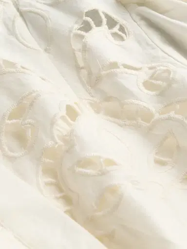ALICE + OLIVIA Women's Lucy Embroidered Cotton Mini Shirtdress - Off White | Thumbnail 6 ALICE + OLIVIA Women's Lucy Embroidered Cotton Mini Shirtdress - Off White | Thumbnail 6