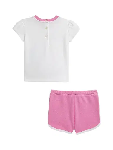 Polo Ralph Lauren Baby Girl's Polo Bear Jersey T-Shirt & Terry Shorts Set - White 9 Months | Thumbnail 2 Polo Ralph Lauren Baby Girl's Polo Bear Jersey T-Shirt & Terry Shorts Set - White 9 Months | Thumbnail 2