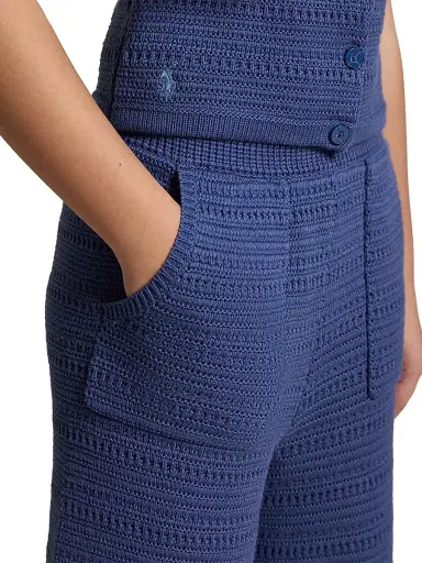Polo Ralph Lauren Little Girl's & Girl's 2-Piece Crochet Knit Cotton Top & Pants Set - Earth Blue | Thumbnail 6 Polo Ralph Lauren Little Girl's & Girl's 2-Piece Crochet Knit Cotton Top & Pants Set - Earth Blue | Thumbnail 6