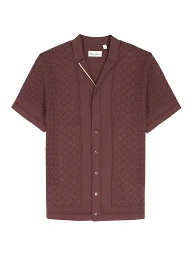 Robert Graham Men's Delmar Geometric Cotton Button-Front Sweater - Brown - Size XXL | Thumbnail 1 Robert Graham Men's Delmar Geometric Cotton Button-Front Sweater - Brown - Size XXL | Thumbnail 1