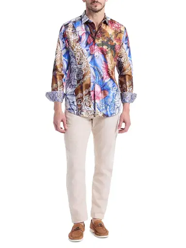 Robert Graham Men's Mendiburu Multi-Print Cotton Button-Front Shirt - Size XXL | Thumbnail 2 Robert Graham Men's Mendiburu Multi-Print Cotton Button-Front Shirt - Size XXL | Thumbnail 2