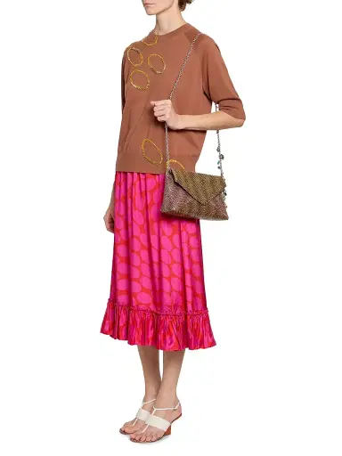 Dries Van Noten Women's Dotted Envelope Leather Shoulder Bag - Brown | Thumbnail 2 Dries Van Noten Women's Dotted Envelope Leather Shoulder Bag - Brown | Thumbnail 2