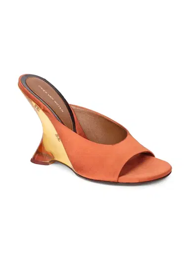 Dries Van Noten Women's 100MM Satin Wedge Mules | Thumbnail 2 Dries Van Noten Women's 100MM Satin Wedge Mules | Thumbnail 2