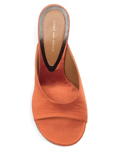 Dries Van Noten Women's 100MM Satin Wedge Mules | Thumbnail 4 Dries Van Noten Women's 100MM Satin Wedge Mules | Thumbnail 4