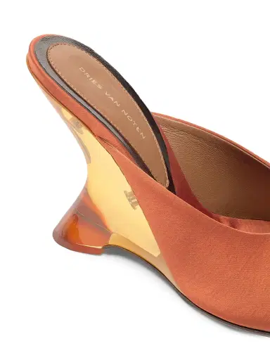 Dries Van Noten Women's 100MM Satin Wedge Mules | Thumbnail 5 Dries Van Noten Women's 100MM Satin Wedge Mules | Thumbnail 5