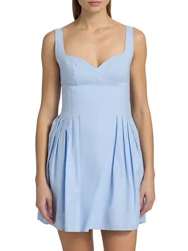 Peixoto Women's Eden Cotton Pleated Minidress - Cloud Blue - Size Medium | Thumbnail 3 Peixoto Women's Eden Cotton Pleated Minidress - Cloud Blue - Size Medium | Thumbnail 3