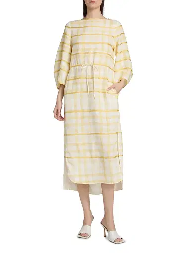 Rosie Assoulin Women's Grosgrain Ribbon Caftan Midi-Dress - Yellow - Size XS | Thumbnail 2 Rosie Assoulin Women's Grosgrain Ribbon Caftan Midi-Dress - Yellow - Size XS | Thumbnail 2