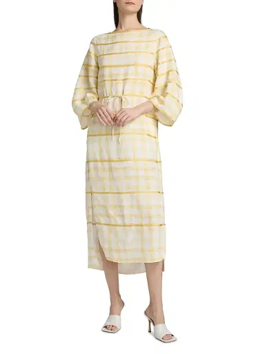 Rosie Assoulin Women's Grosgrain Ribbon Caftan Midi-Dress - Yellow - Size XS | Thumbnail 3 Rosie Assoulin Women's Grosgrain Ribbon Caftan Midi-Dress - Yellow - Size XS | Thumbnail 3