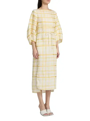 Rosie Assoulin Women's Grosgrain Ribbon Caftan Midi-Dress - Yellow - Size XS | Thumbnail 4 Rosie Assoulin Women's Grosgrain Ribbon Caftan Midi-Dress - Yellow - Size XS | Thumbnail 4