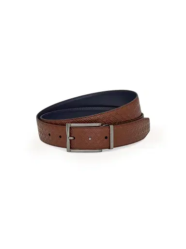 Ferragamo Men's Double Adjustable Reversible Leather Belt - Medium Brown - Size 40 | Thumbnail 1 Ferragamo Men's Double Adjustable Reversible Leather Belt - Medium Brown - Size 40 | Thumbnail 1