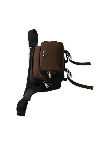 Prada Men's Re-Nylon and Saffiano Leather Shoulder Bag - Black | Thumbnail 2 Prada Men's Re-Nylon and Saffiano Leather Shoulder Bag - Black | Thumbnail 2