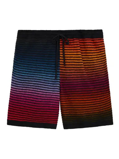 LOEWE Men's x Paula's Ibiza Striped Knit Shorts - Multicolor Black | Thumbnail 1 LOEWE Men's x Paula's Ibiza Striped Knit Shorts - Multicolor Black | Thumbnail 1