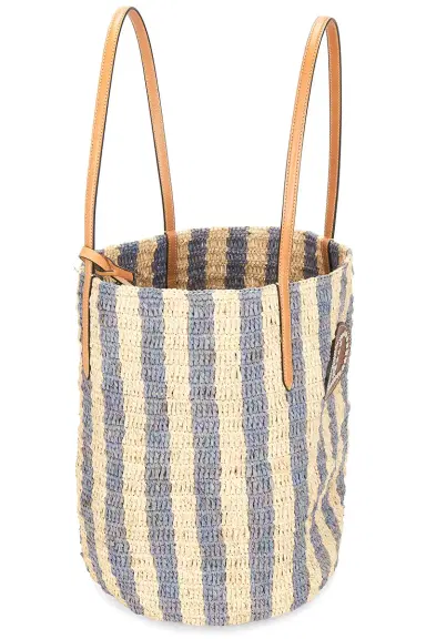 Valentino Garavani Crochet Raffia VLogo Signature Bucket Bag | Thumbnail 4 Valentino Garavani Crochet Raffia VLogo Signature Bucket Bag | Thumbnail 4