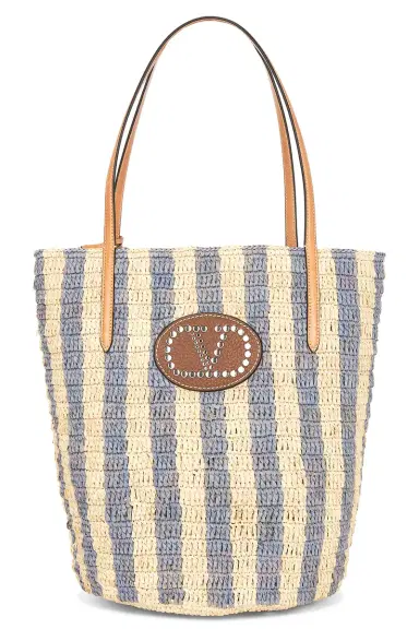 Valentino Garavani Crochet Raffia VLogo Signature Bucket Bag | Thumbnail 1 Valentino Garavani Crochet Raffia VLogo Signature Bucket Bag | Thumbnail 1