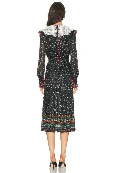 Valentino Embroidered Apres L'Hiver Midi Dress | Thumbnail 3 Valentino Embroidered Apres L'Hiver Midi Dress | Thumbnail 3