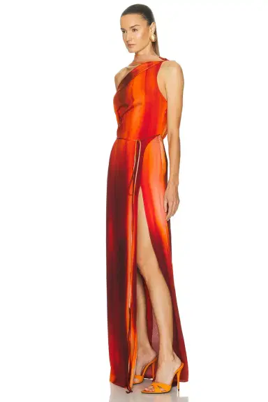 LaQuan Smith Asymmetrical Draped Scarf Dress | Thumbnail 3 LaQuan Smith Asymmetrical Draped Scarf Dress | Thumbnail 3