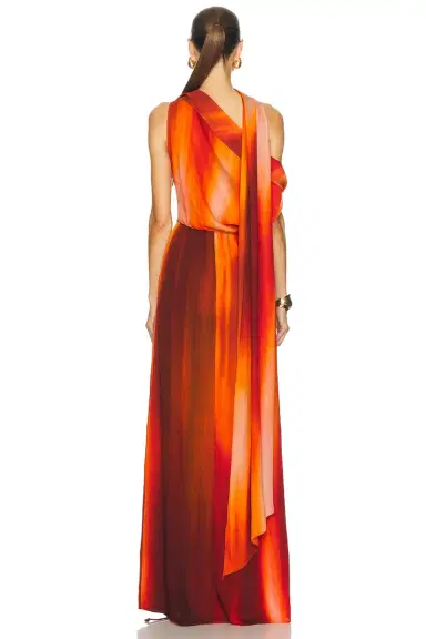 LaQuan Smith Asymmetrical Draped Scarf Dress | Thumbnail 4 LaQuan Smith Asymmetrical Draped Scarf Dress | Thumbnail 4