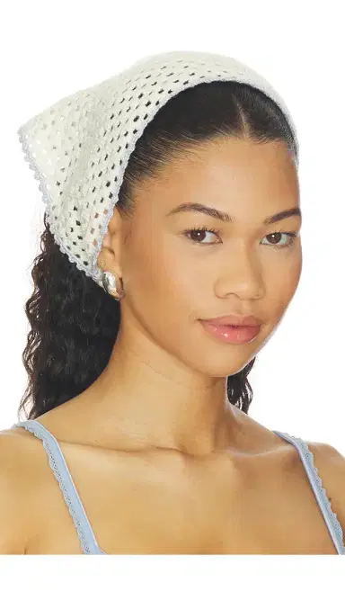 My Beachy Side Fleur Hand Crocheted Bandana Scarf | Thumbnail 1 My Beachy Side Fleur Hand Crocheted Bandana Scarf | Thumbnail 1