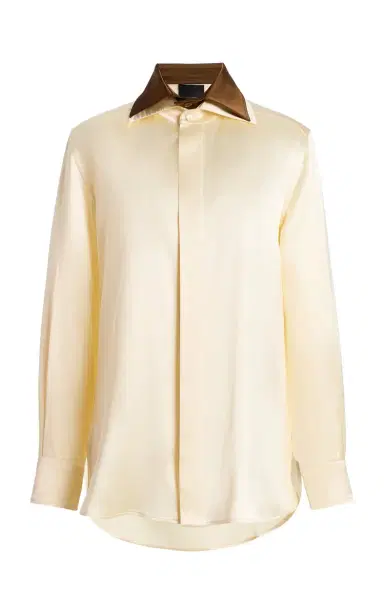 Bevza Exclusive Double-Collar Satin Shirt | Thumbnail 1 Bevza Exclusive Double-Collar Satin Shirt | Thumbnail 1