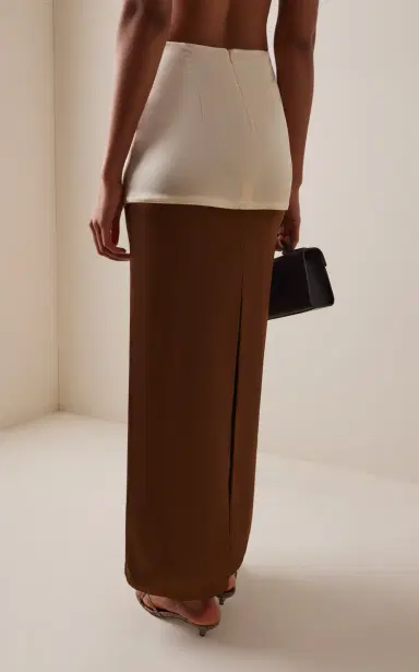 BEVZA Exclusive Double-Layer Satin Maxi Skirt | Thumbnail 4 BEVZA Exclusive Double-Layer Satin Maxi Skirt | Thumbnail 4