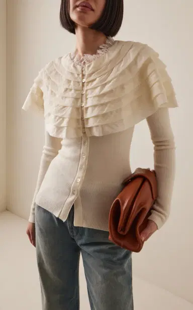 Sea Wanda Ruffled Wool Cardigan | Thumbnail 3 Sea Wanda Ruffled Wool Cardigan | Thumbnail 3