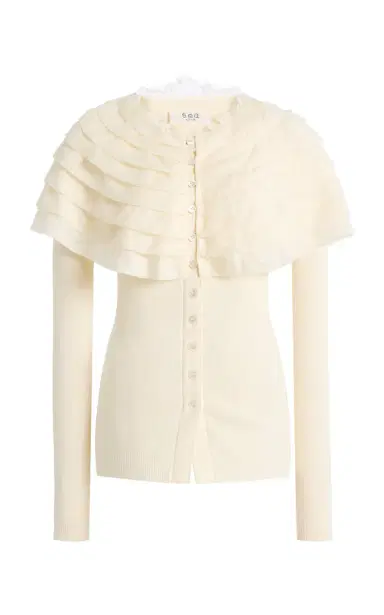 Sea Wanda Ruffled Wool Cardigan | Thumbnail 6 Sea Wanda Ruffled Wool Cardigan | Thumbnail 6