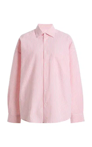 With Nothing Underneath Exclusive The Weekend Striped Cotton Seersucker Shirt | Thumbnail 2 With Nothing Underneath Exclusive The Weekend Striped Cotton Seersucker Shirt | Thumbnail 2