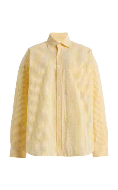 With Nothing Underneath Exclusive The Weekend Striped Cotton Seersucker Shirt | Thumbnail 8 With Nothing Underneath Exclusive The Weekend Striped Cotton Seersucker Shirt | Thumbnail 8