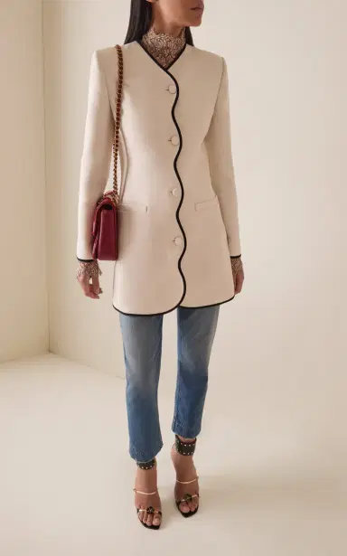 Valentino Garavani Solid Canvas Silk-Linen Jacket | Thumbnail 3 Valentino Garavani Solid Canvas Silk-Linen Jacket | Thumbnail 3