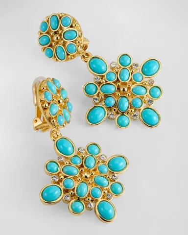 Kenneth Jay Lane Turquoise Crystal Drop Earrings | Thumbnail 3 Kenneth Jay Lane Turquoise Crystal Drop Earrings | Thumbnail 3