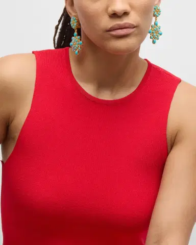 Kenneth Jay Lane Turquoise Crystal Drop Earrings | Thumbnail 5 Kenneth Jay Lane Turquoise Crystal Drop Earrings | Thumbnail 5