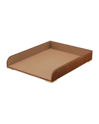 AERIN Classic Croc-Embossed Leather Paper Tray | Thumbnail 1 AERIN Classic Croc-Embossed Leather Paper Tray | Thumbnail 1