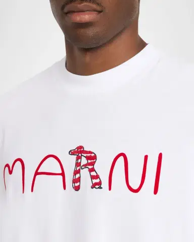 Marni Men's Mending Logo Relaxed Fit T-Shirt | Thumbnail 5 Marni Men's Mending Logo Relaxed Fit T-Shirt | Thumbnail 5