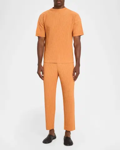 Homme Plissé Issey Miyake Men's Monthly Colors Mock-Neck Short-Sleeve Shirt | Thumbnail 2 Homme Plissé Issey Miyake Men's Monthly Colors Mock-Neck Short-Sleeve Shirt | Thumbnail 2