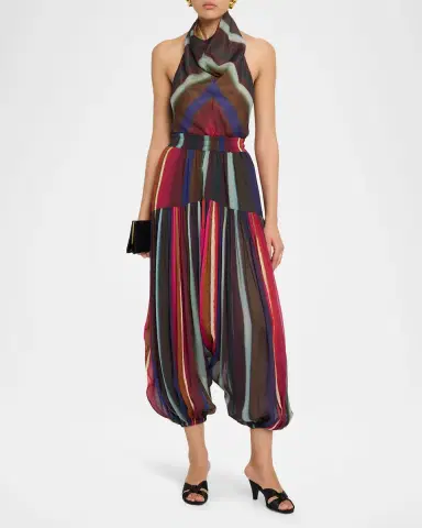 Christopher John Rogers Louie Stripe Plisse Balloon-Leg Pants | Thumbnail 2 Christopher John Rogers Louie Stripe Plisse Balloon-Leg Pants | Thumbnail 2