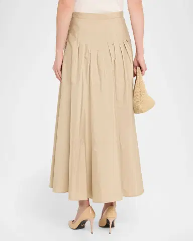 Max Mara Studio Opera Pleated Cotton Poplin Maxi Skirt | Thumbnail 3 Max Mara Studio Opera Pleated Cotton Poplin Maxi Skirt | Thumbnail 3