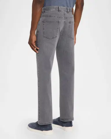 ZEGNA Men 's Grey Denim Slim-Straight Leg Jeans | Thumbnail 2 ZEGNA Men 's Grey Denim Slim-Straight Leg Jeans | Thumbnail 2