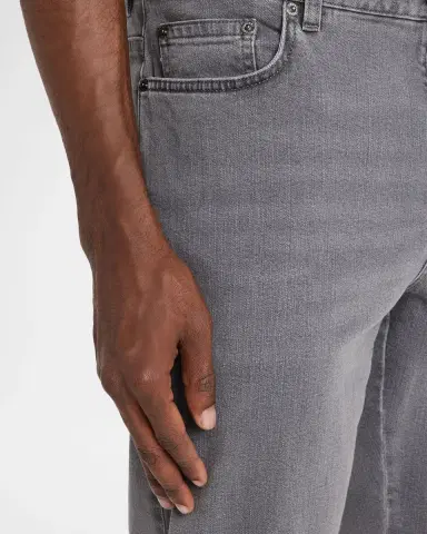 ZEGNA Men 's Grey Denim Slim-Straight Leg Jeans | Thumbnail 4 ZEGNA Men 's Grey Denim Slim-Straight Leg Jeans | Thumbnail 4