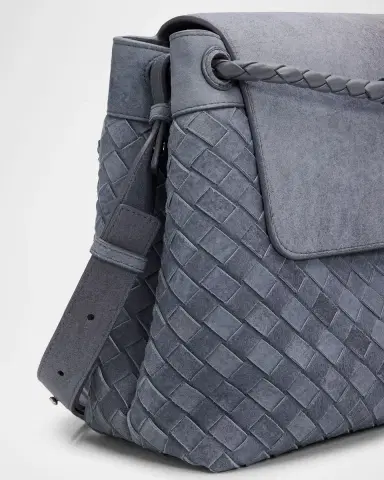 Bottega Veneta Men's Andiamo Intrecciato Suede Messenger Bag | Thumbnail 6 Bottega Veneta Men's Andiamo Intrecciato Suede Messenger Bag | Thumbnail 6