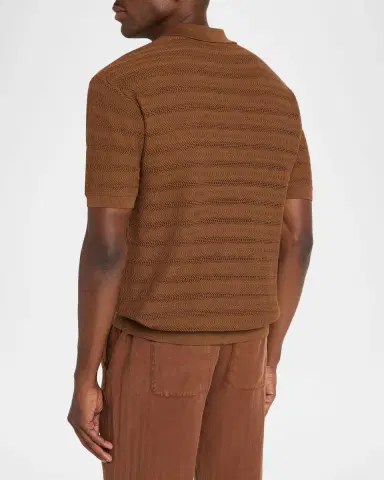 Frescobol Carioca Men's Vidal Cotton Jacquard Polo Shirt | Thumbnail 3 Frescobol Carioca Men's Vidal Cotton Jacquard Polo Shirt | Thumbnail 3